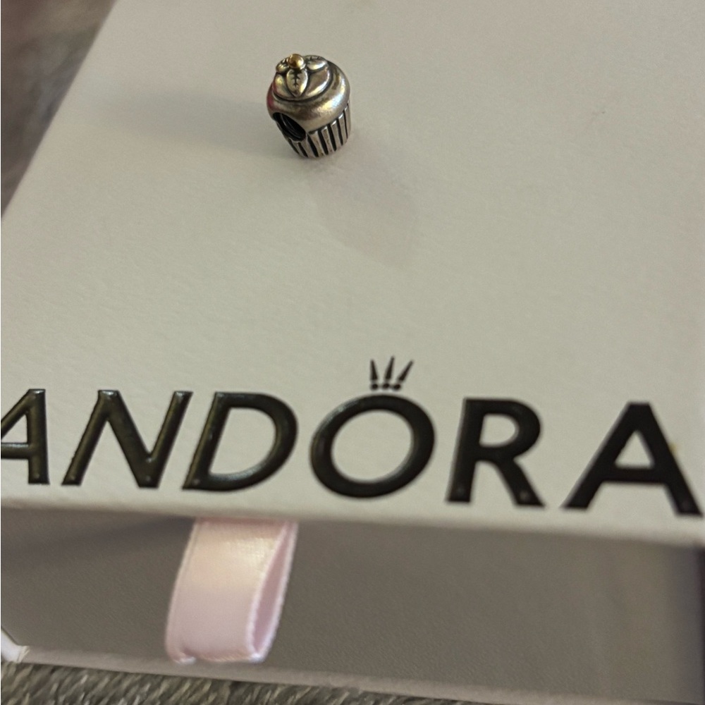 Pandora Silver and White Cupcake Charm